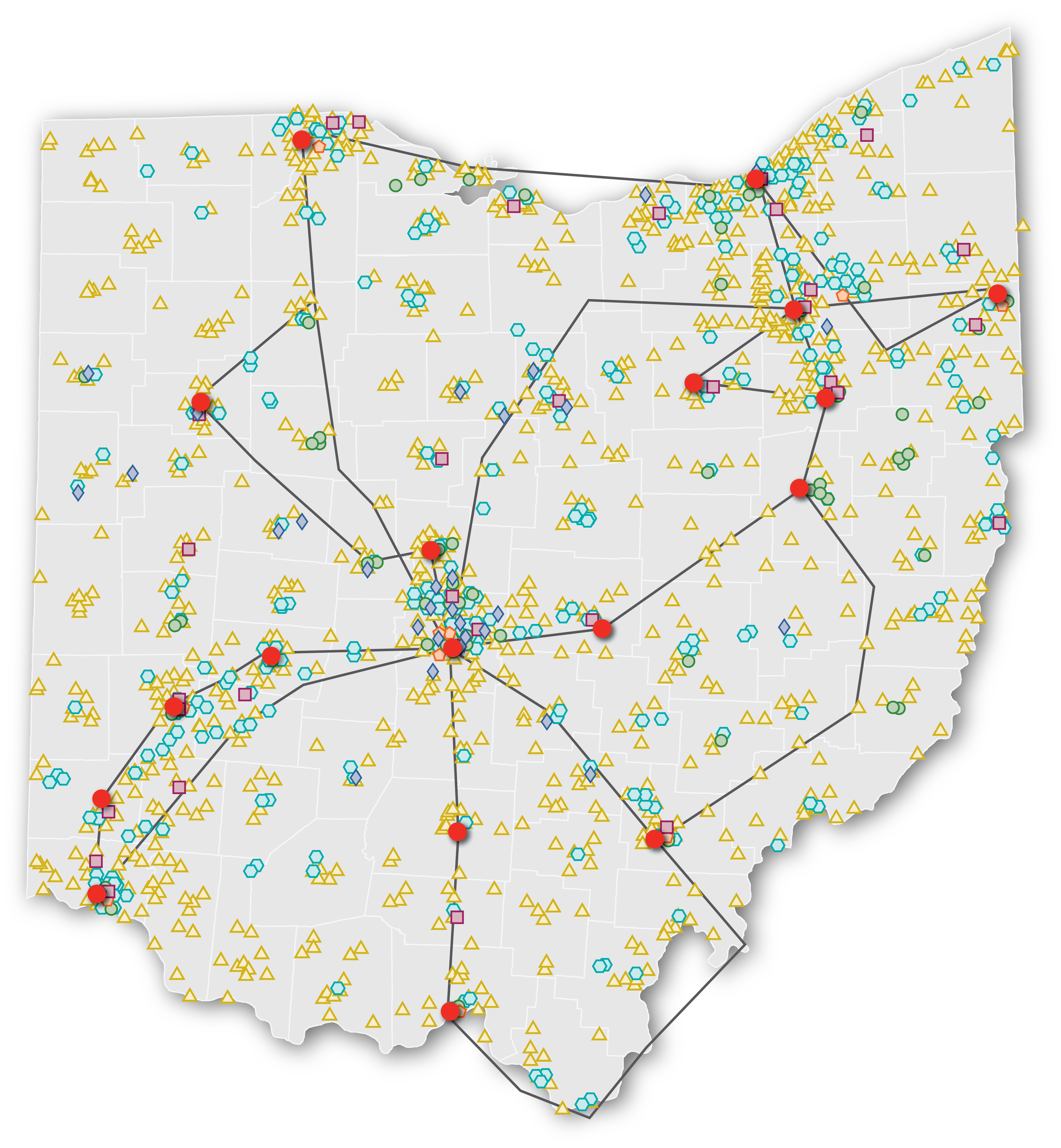 Graphic: Map of Ohio in Gray.