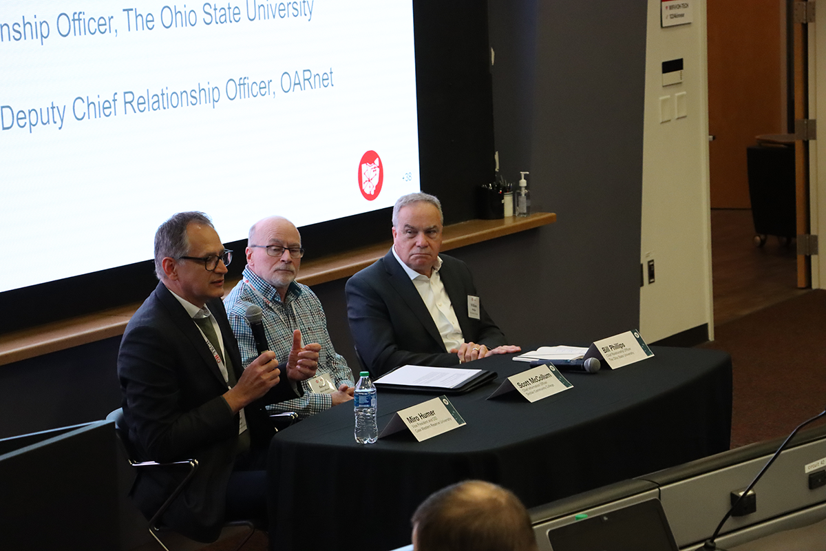 Miro Humer, Scott McCollum and Bill Phillips speak on panel at Fall 2022 OARnet Member Meeting
