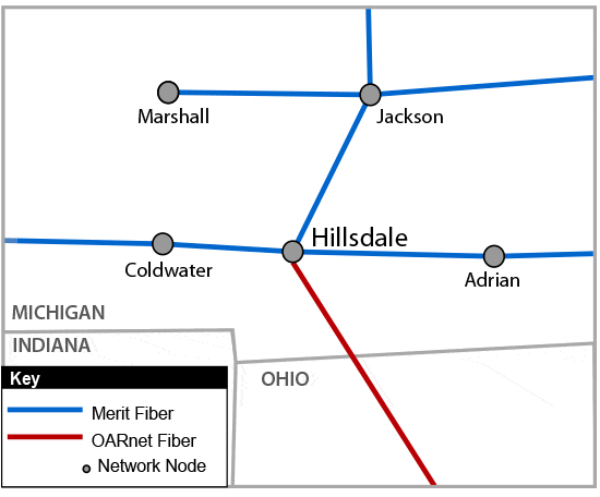 Map of networks in Hillsdale area